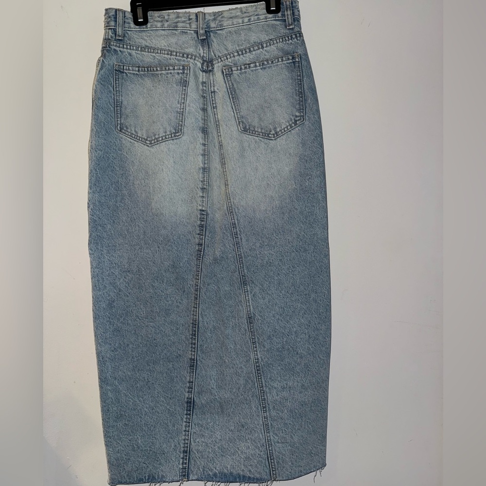 BRAND NEW - ZARA - Long Front Slit Denim Skirt - Size Small - Picture 7 of 11